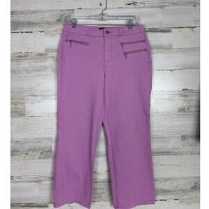 NYDJ women's size 6 Pink Lilac Relaxed Piper Denim double zip pocket Jean pants